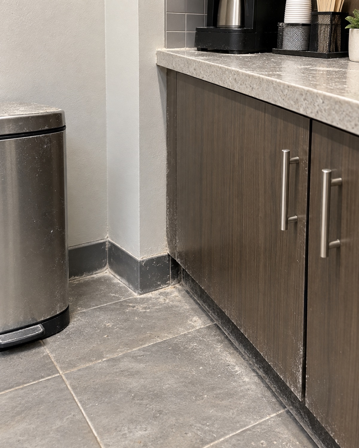 Detailed commercial deep cleaning equipment and surface condition