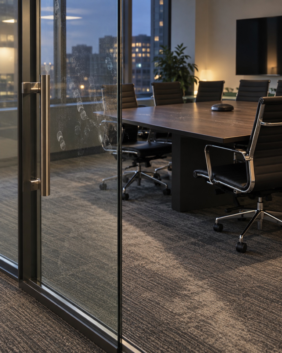 Detailed office cleaning equipment and surface condition