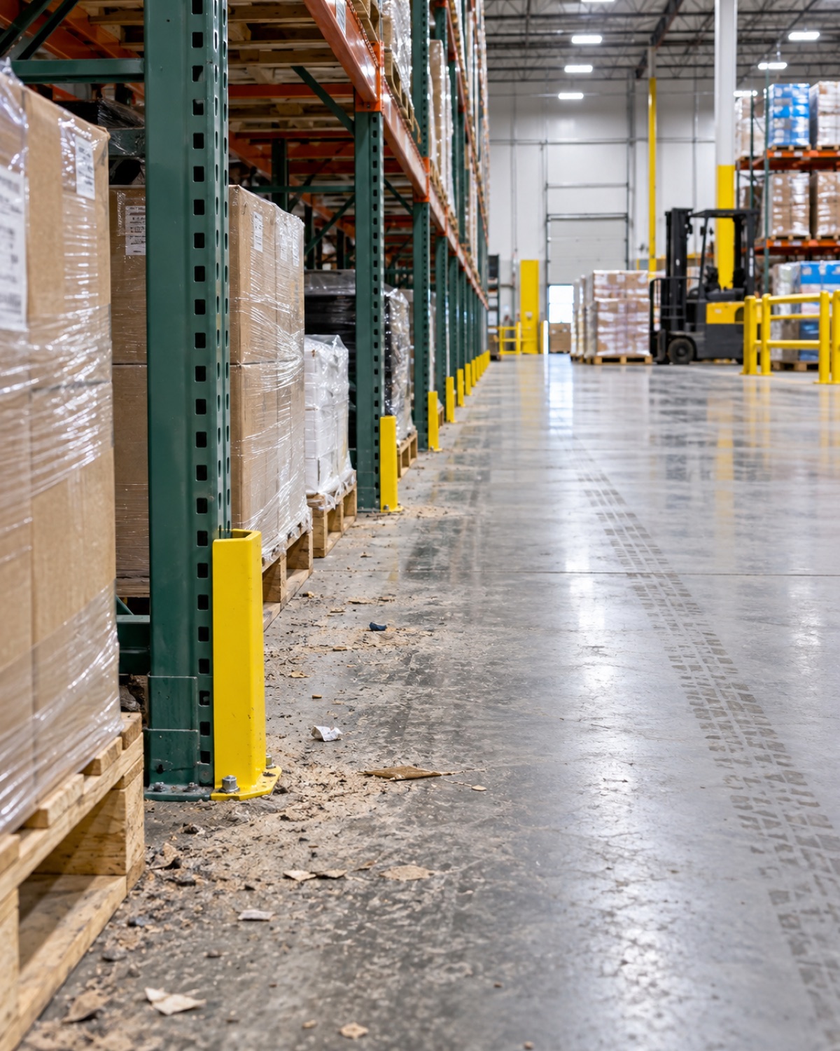 Detailed warehouse cleaning services equipment and surface condition